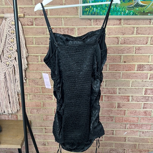 NWT Wild Fable Black Satin Cheetah Print Dress - Picture 5 of 6